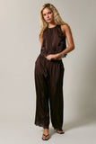 Lace Trim Stretch Pants