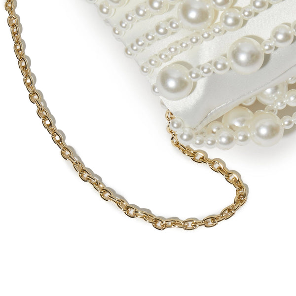 Ivory Pearl Willow Beaded Clutch