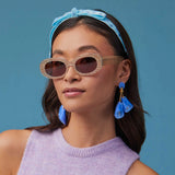 Basketweave Oceanside Oval Sunglasses