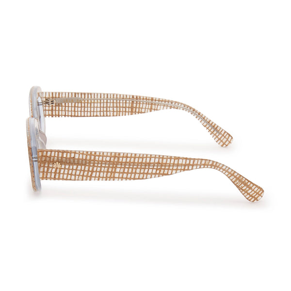 Basketweave Oceanside Oval Sunglasses