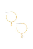Delicate Crystal Charm Hoop Earrings