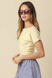 Angela Boat Neck Tee - Butter