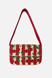 Cherries Stripes Beaded Shoulder Bag