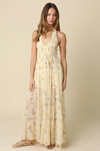 Sabrina Halter Floral Maxi Dress