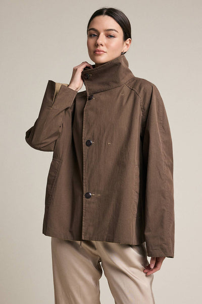 Reversible Plaid Button Jacket