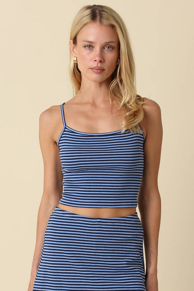 Zoey Striped Crop Knit Top