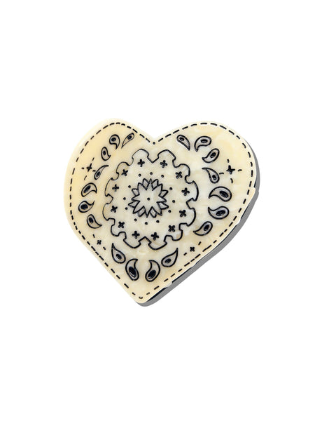 Paisley Heart Claw Clip - Black/White