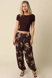 Angela Boat Neck Cinched Tee - Brown