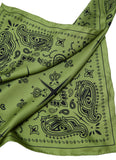Paisley Silk Bandana - Soft Olive