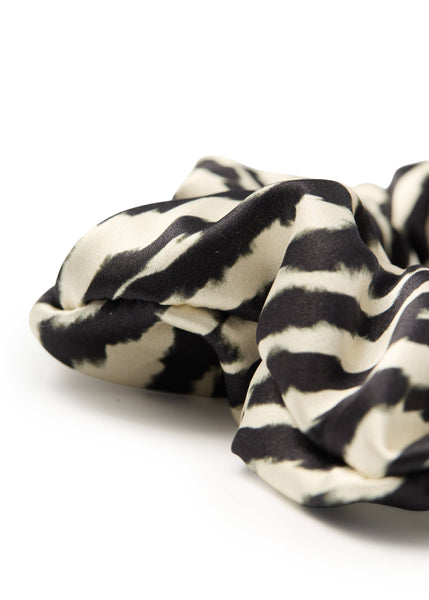 Zyra Silk Scrunchie - Black