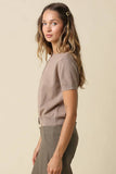 Maddie Cardigan in Mocha, side view