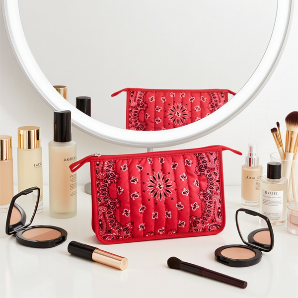 Bandana Cosmetic Pouch - Red