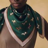 Equestrian Satin Scarf - Preppy Green