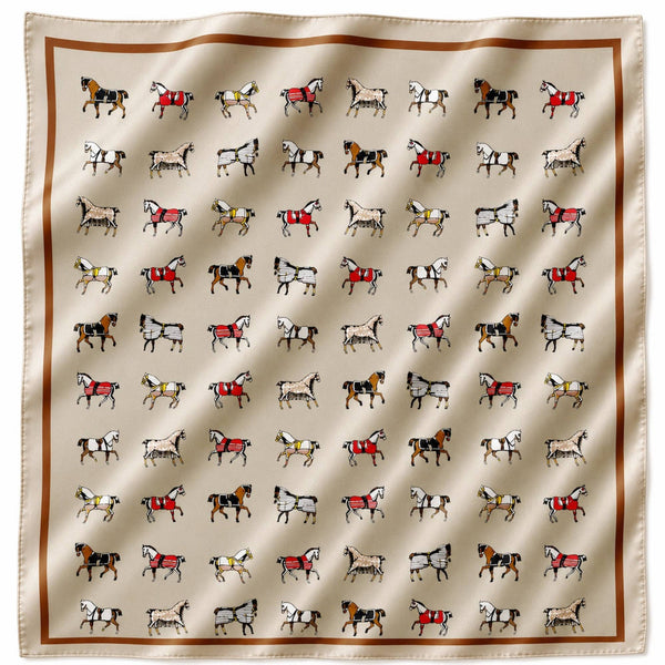 Equestrian Satin Scarf - Classic Cream