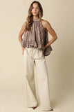 Kaylyn Pants in Natural Taupe, waist detail