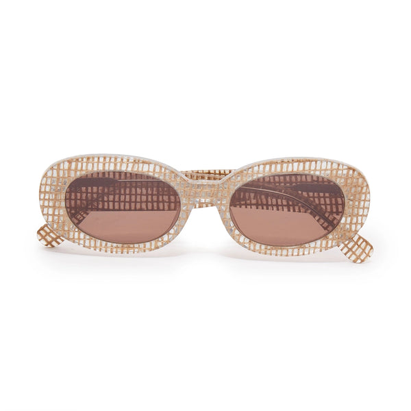 Basketweave Oceanside Oval Sunglasses