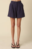Lina Linen Shorts - Navy
