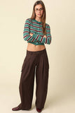 Ella Cardigan in Dark Green, detail with size chart