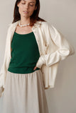 Sweater Rib Button Down - Creme