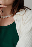 Sweater Rib Button Down - Creme