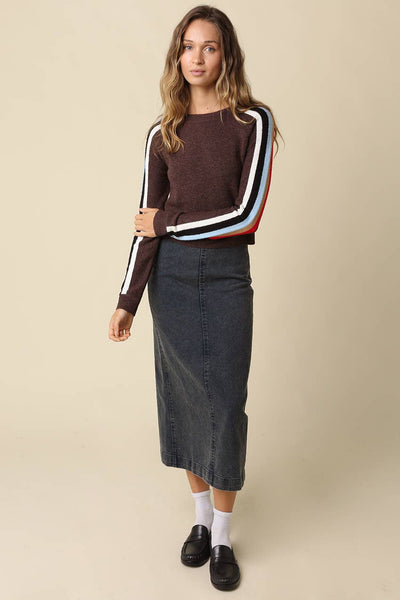 Rylee Contrast Stripe Knit Sweater