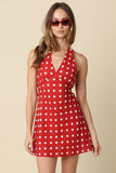 Rumi Polka Dot Halter Mini Dress