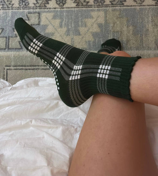 Brooklyn Plaid Grip Sock