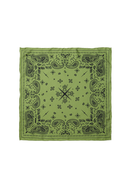 Paisley Silk Bandana - Soft Olive