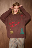 Merry Christmas Embroidered Sweater