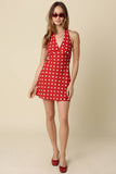 Rumi Polka Dot Halter Mini Dress