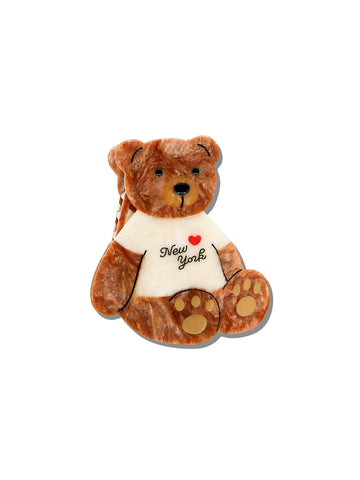 New York Teddy Bear Hair Claw Clip