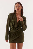 Selen Dress in Olive, detail