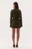 Selen Dress in Olive, styled shot