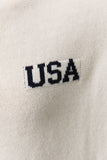 USA FLAG HALF ZIP SWEATER
