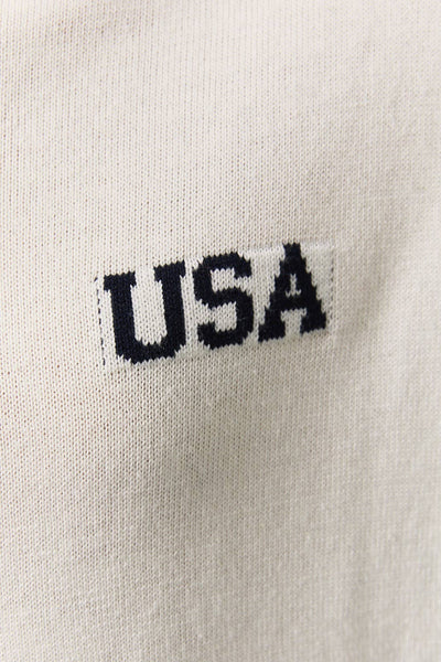 USA FLAG HALF ZIP SWEATER
