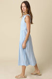 Tori Blue Stripe Midi Dress