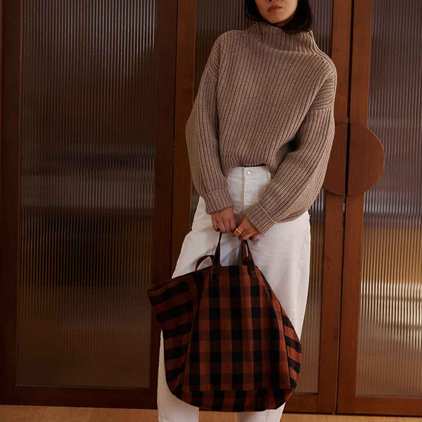 Elisa Big Vichy Ginger Tote