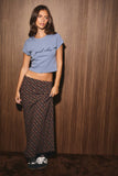 Bias Check Midi Skirt