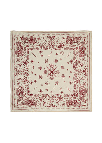 Paisley Silk Bandana - Vanilla Cream