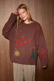 Merry Christmas Embroidered Sweater