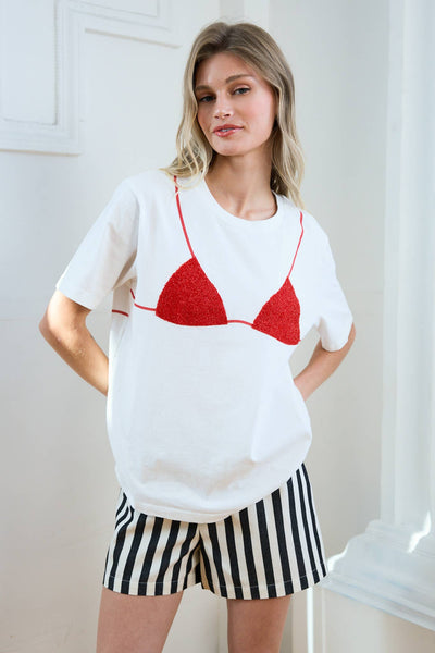 Bikini Graphic Tee - Red