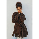 Cable Fringe Cardigan