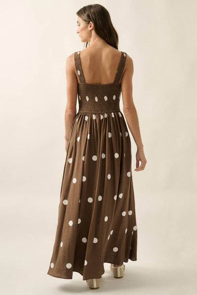 Chocolate Polka Dot Maxi Dress