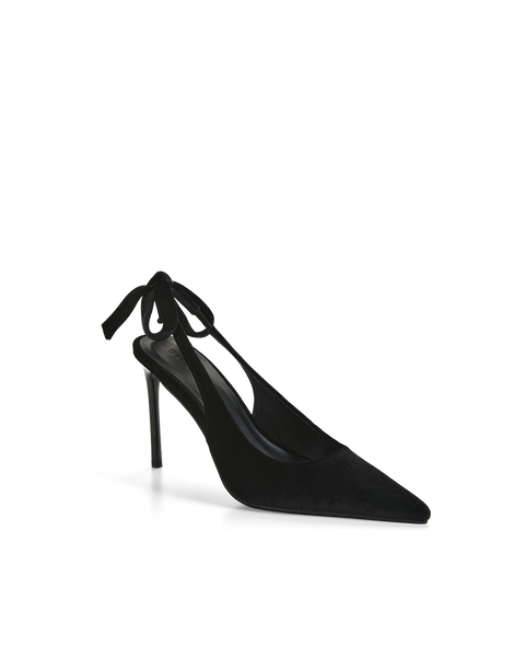 Billini Fatima Heel in black velvet side view