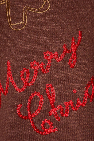 Merry Christmas Embroidered Sweater