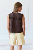 Chocolate Lace Trim Top