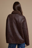 Reversible Faux Leather Sherpa Jacket
