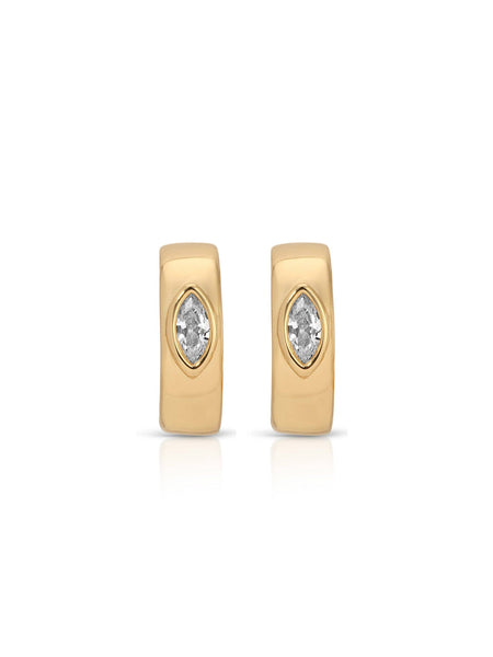 Small Marquise Crystal Hoops