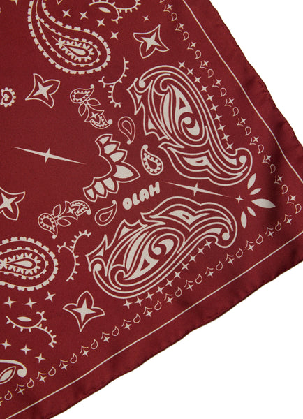 Paisley Silk Bandana - Ruby Burgundy