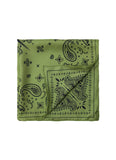 Paisley Silk Bandana - Soft Olive